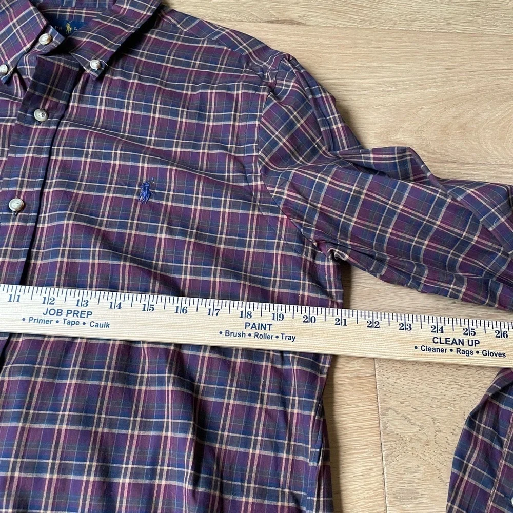 Polo by Ralph Lauren Men's Plaid Shirt - Purple and Blue